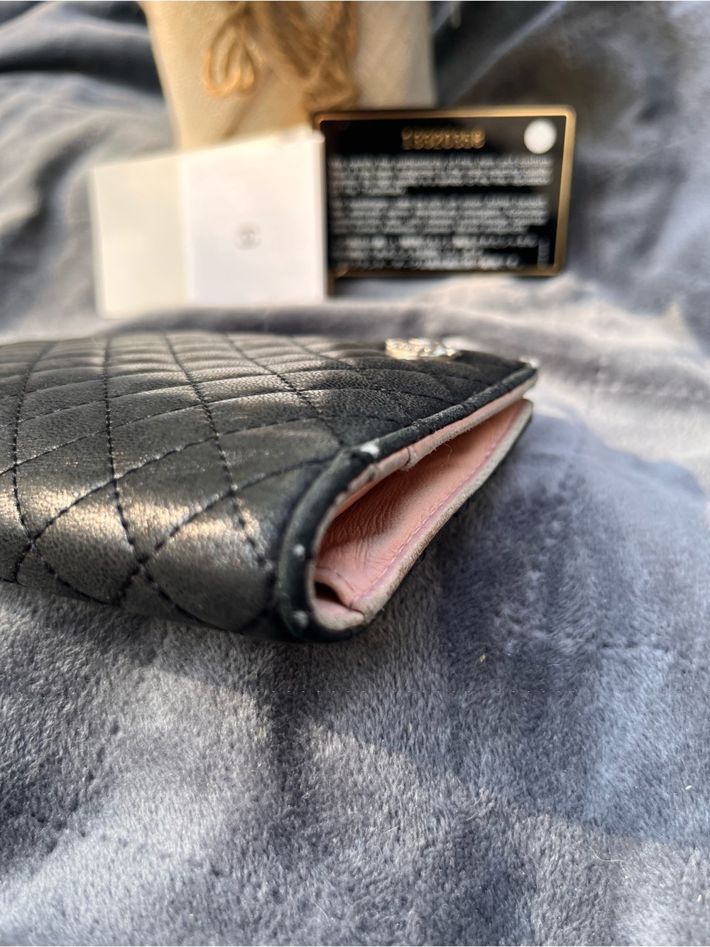 REHAB ~ Authentic Chanel Black Quilted Leather Case / Wallet - 13 Series - Picture 9 of 14